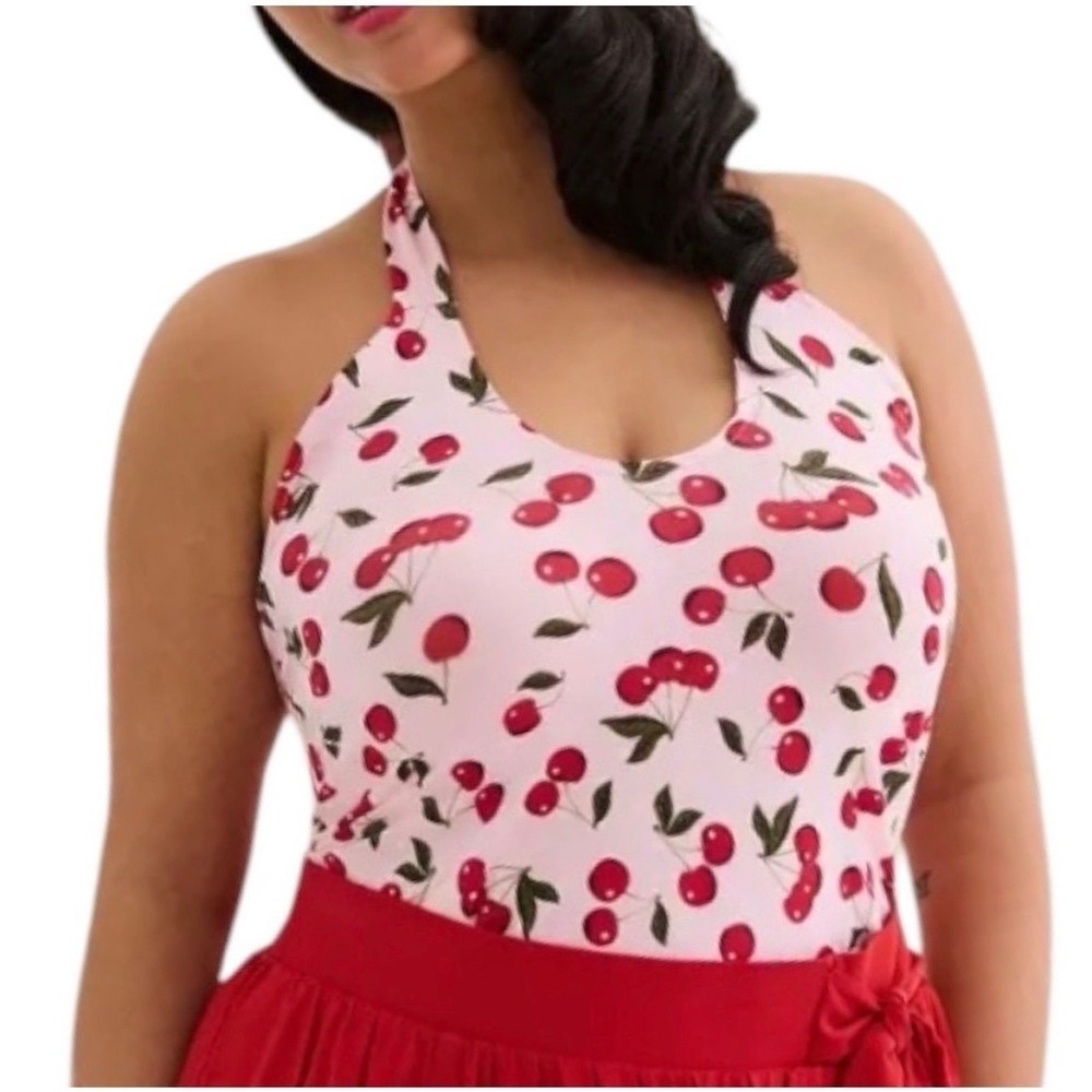 TORRID Retro Chic Foxy Halter Top w/ Cherry Print NWT Size 3X